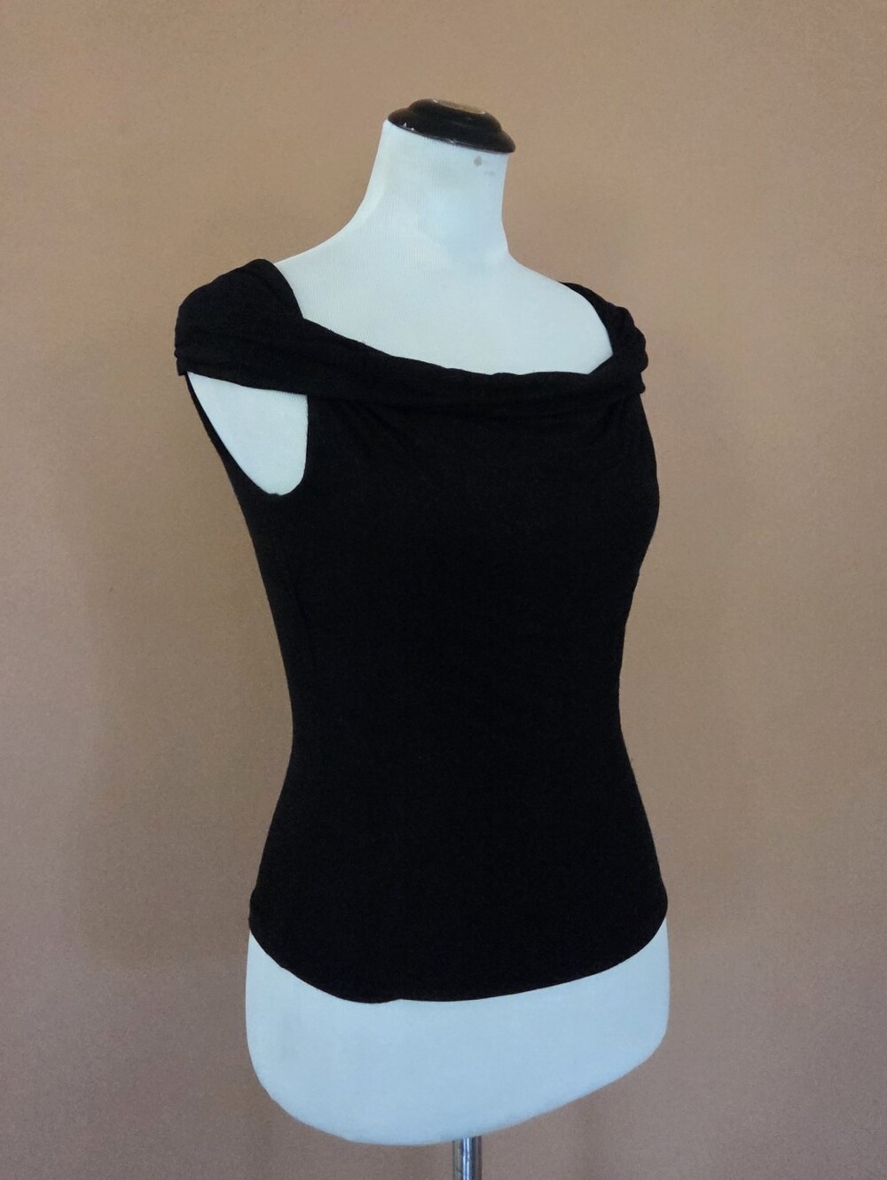 Basic Black Scoop Blouse by Olivaceous / Off The Shoulder Tee